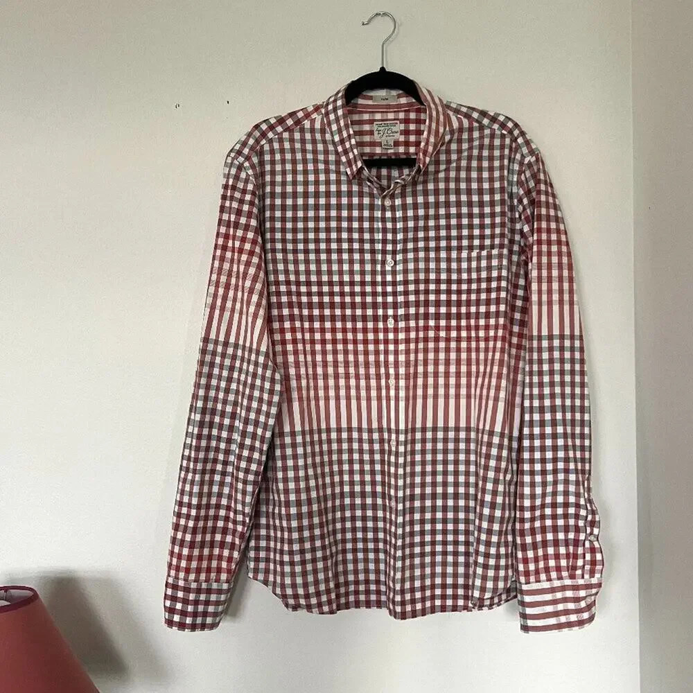 J. Crew Slim Fit Checked Gingham Button Down Shirt